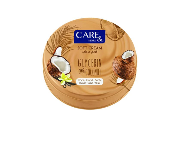 كير اند مور سوفت كريم مرطب لليدين بالجلسرين برائحة جوز الهند 75 مل - Care & More